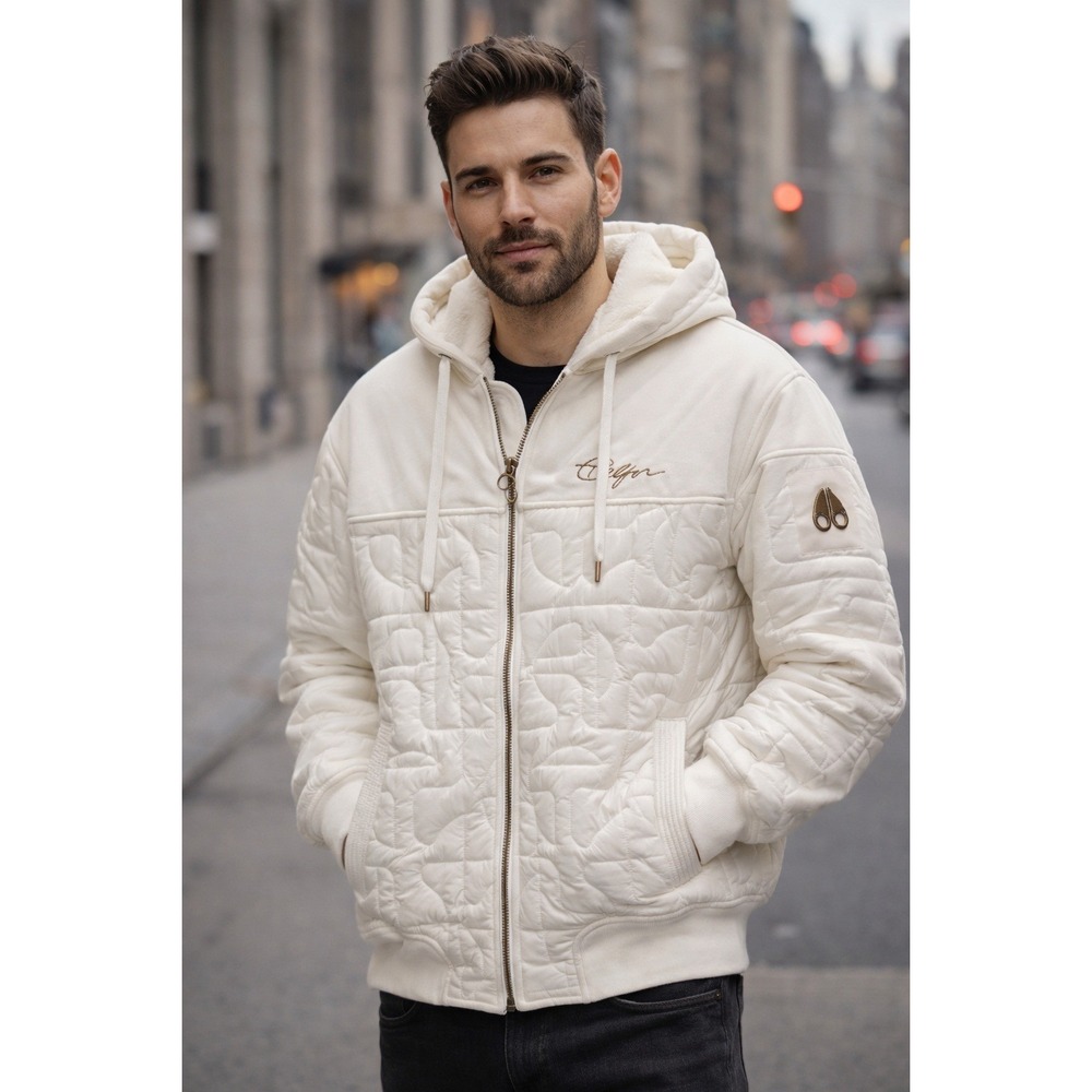 Moose Knuckle / Telfor Colab Men's White Hooded Jacket. Size‎ L